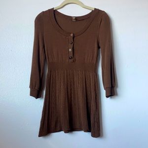 BKE brown button up sweater